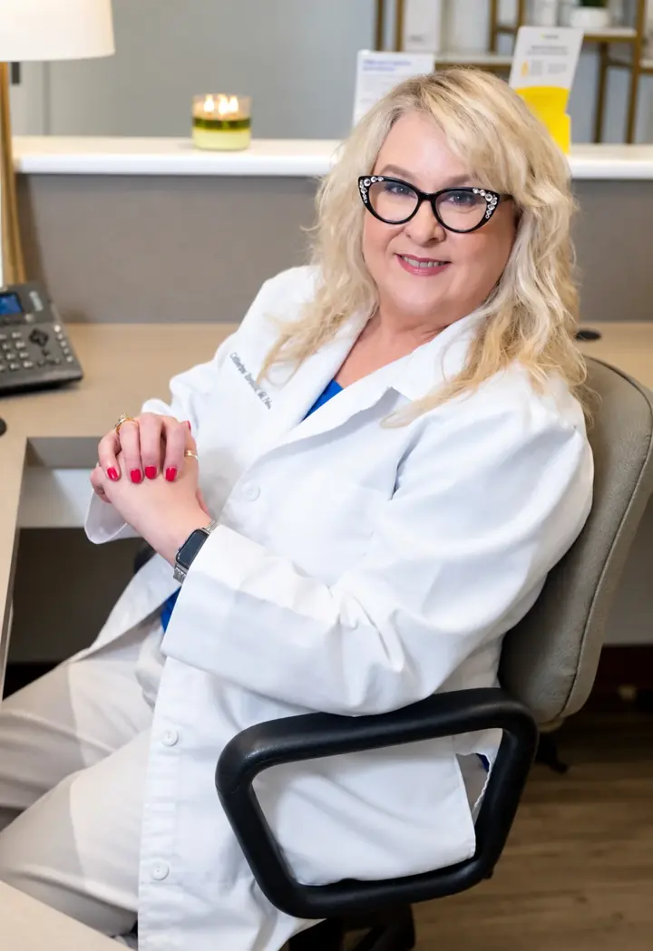 Catherine Bordeaux, PA-C, at the NorthPoint front desk